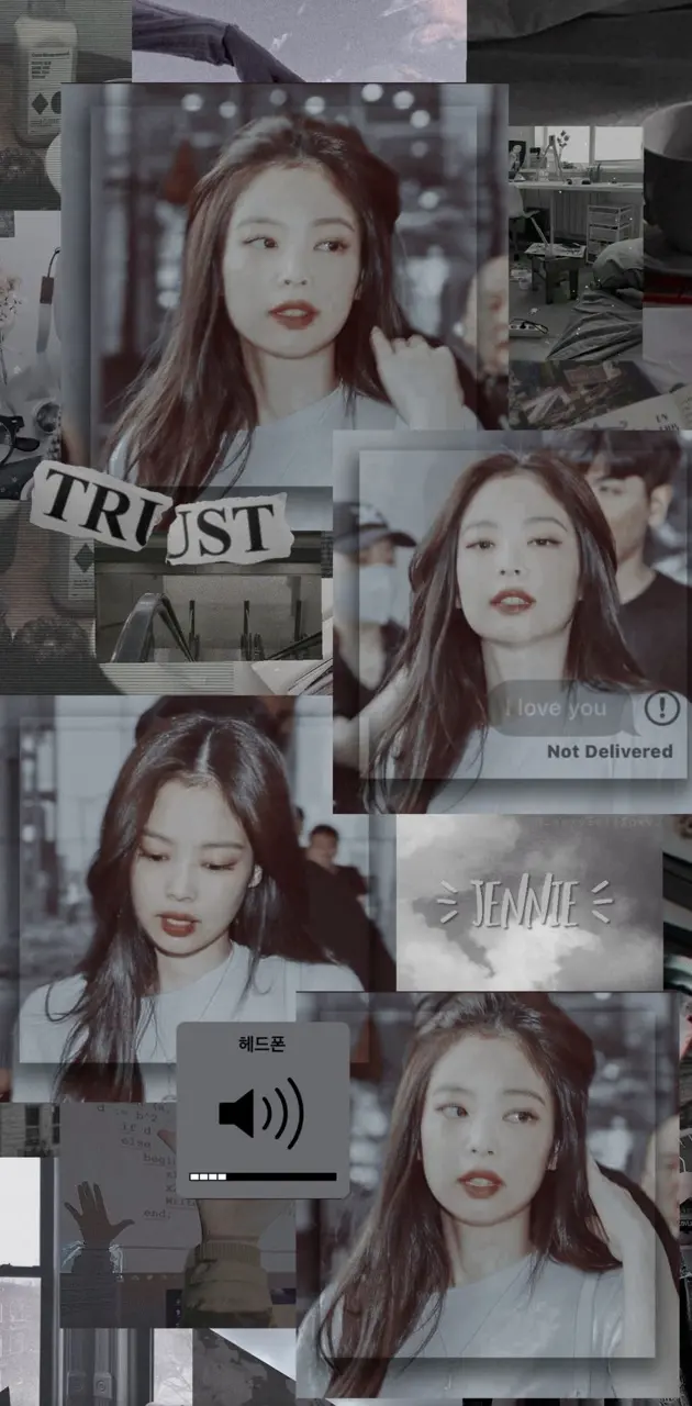 Blackpink jennie phone background aesthetic with many pictures of her - Jennie