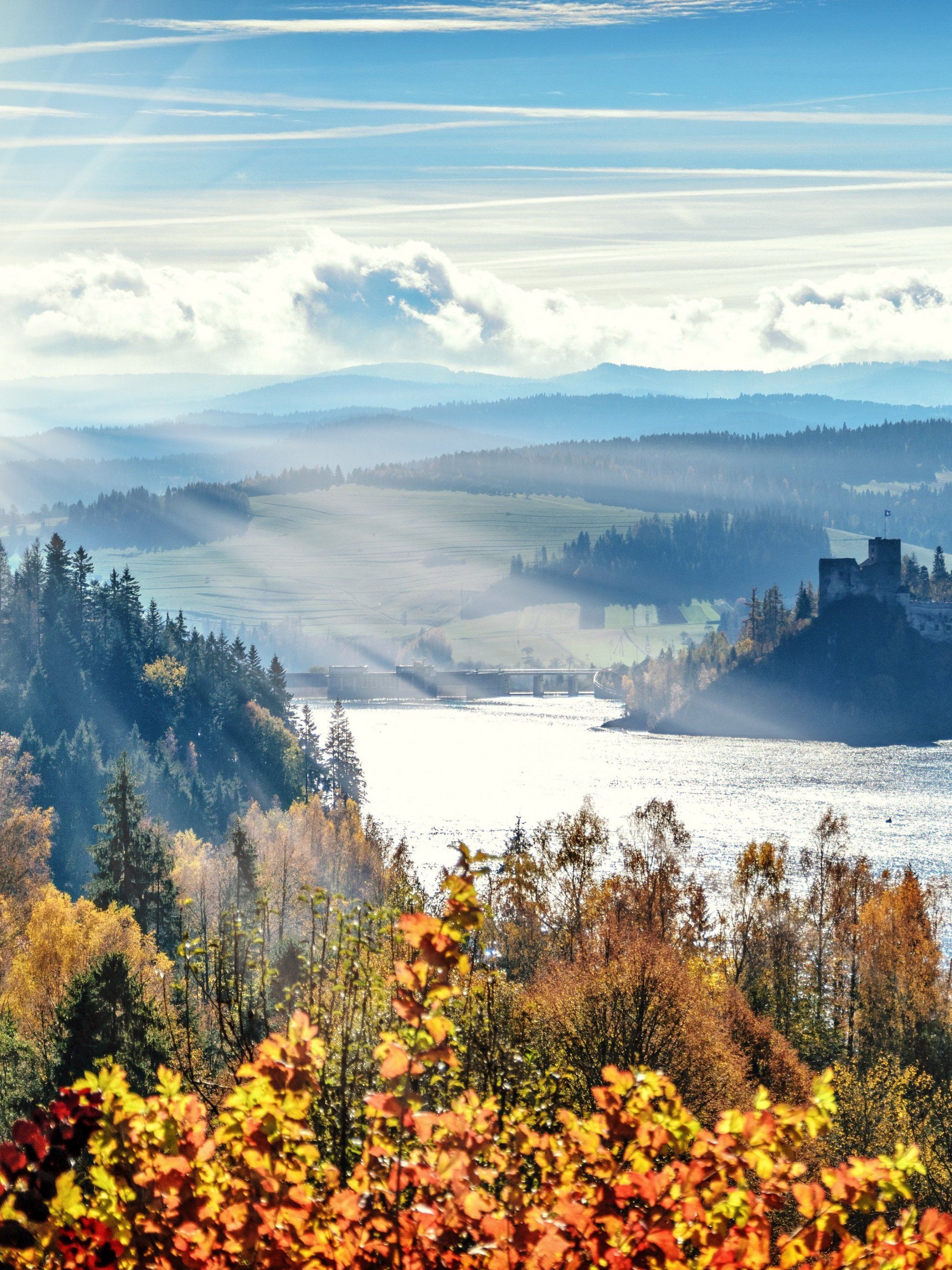 Autumn Forest River Scene Wallpaper, Android & Desktop Background