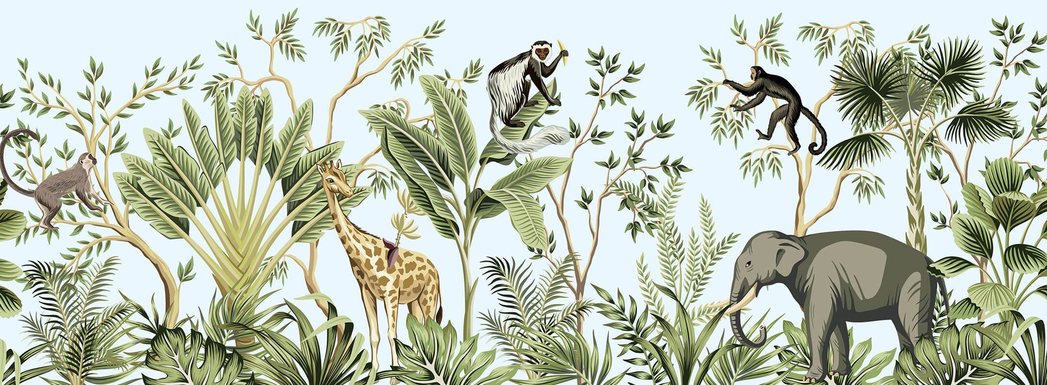 Animals In Jungle Mural Wallpaper. Ever Wallpaper UK