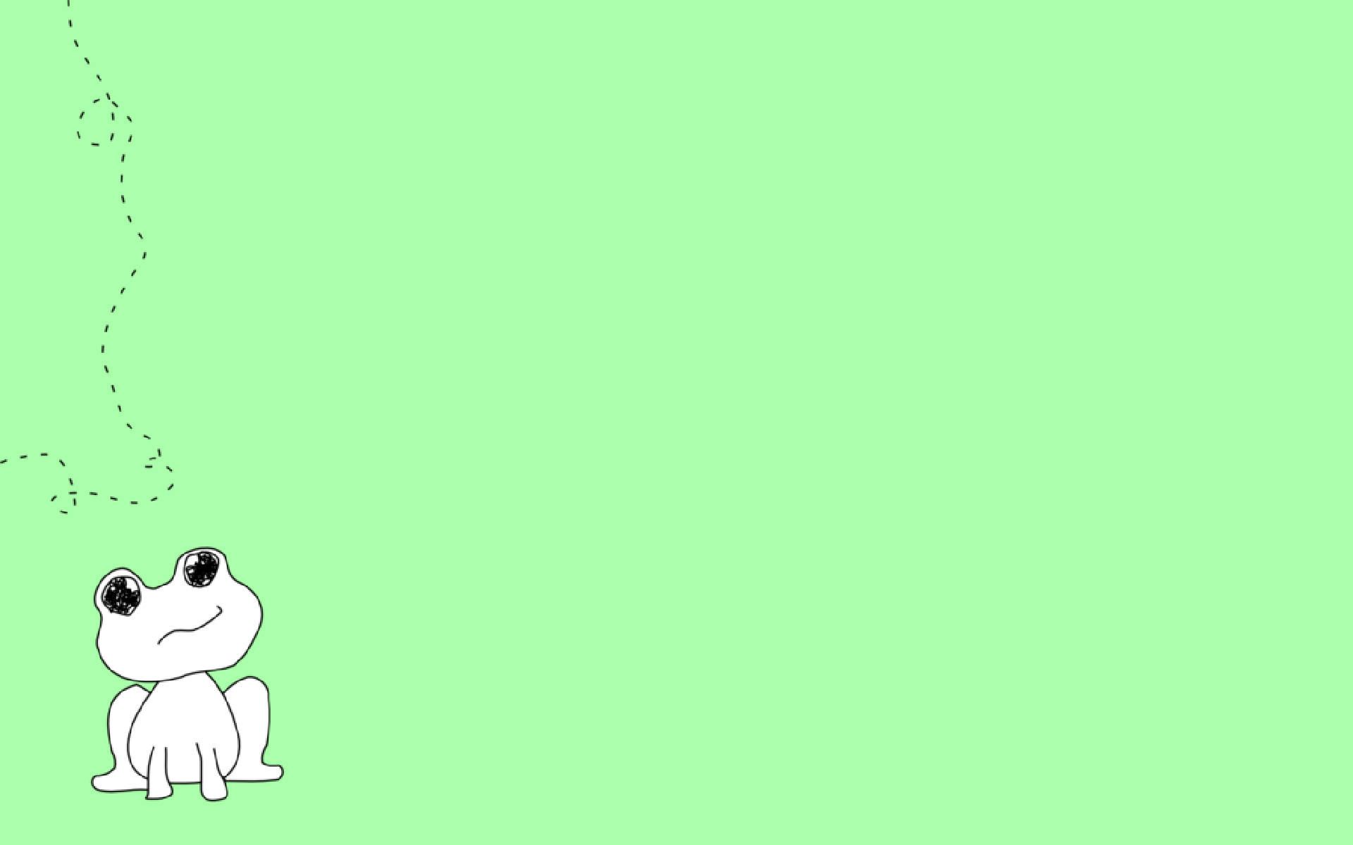 Download Kawaii Frog On Green Drawing Wallpaper