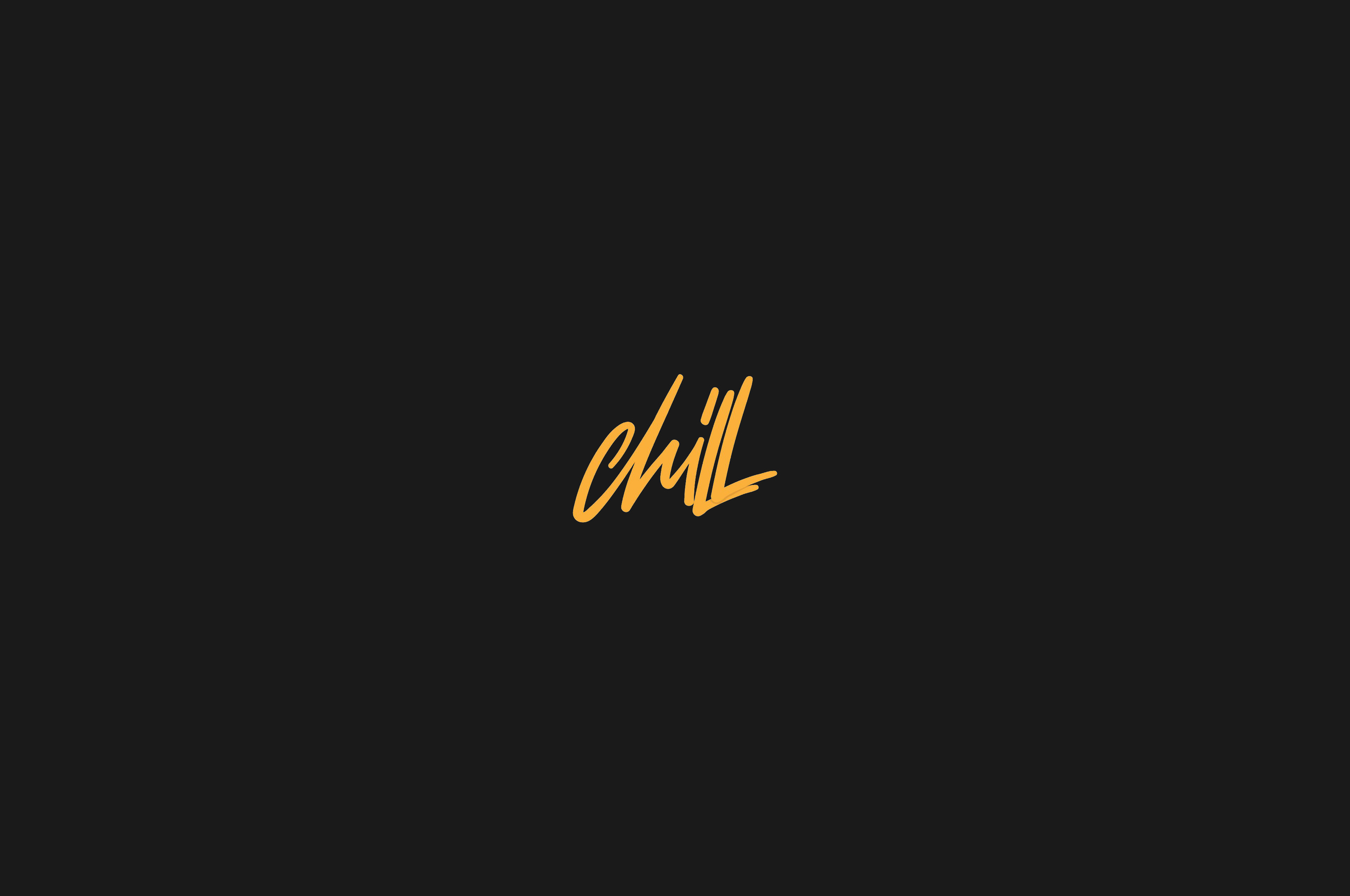 A black background with the word chill in gold - Chromebook