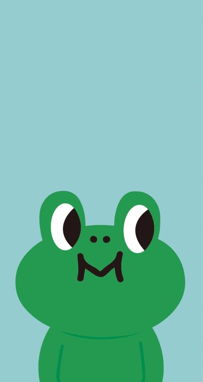 IPhone wallpaper of a green frog with a blue background - Frog