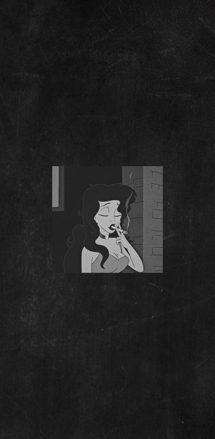 Black aesthetic cartoon princess smoking wallpaper for iPhone and Android. Black wallpaper tumblr, Black aesthetic wallpaper, Sassy wallpaper