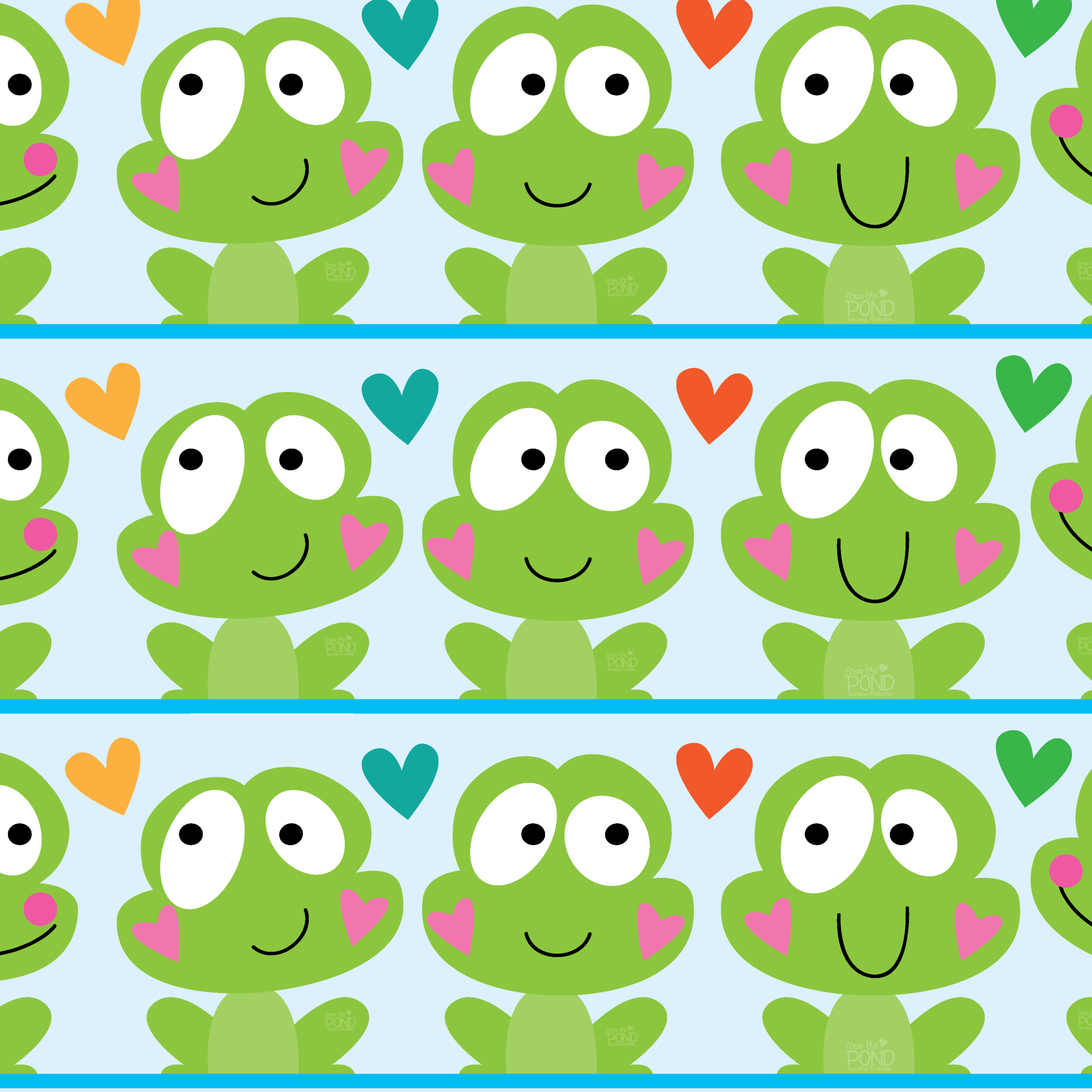 Seamless pattern of cute little frogs - Keroppi, frog