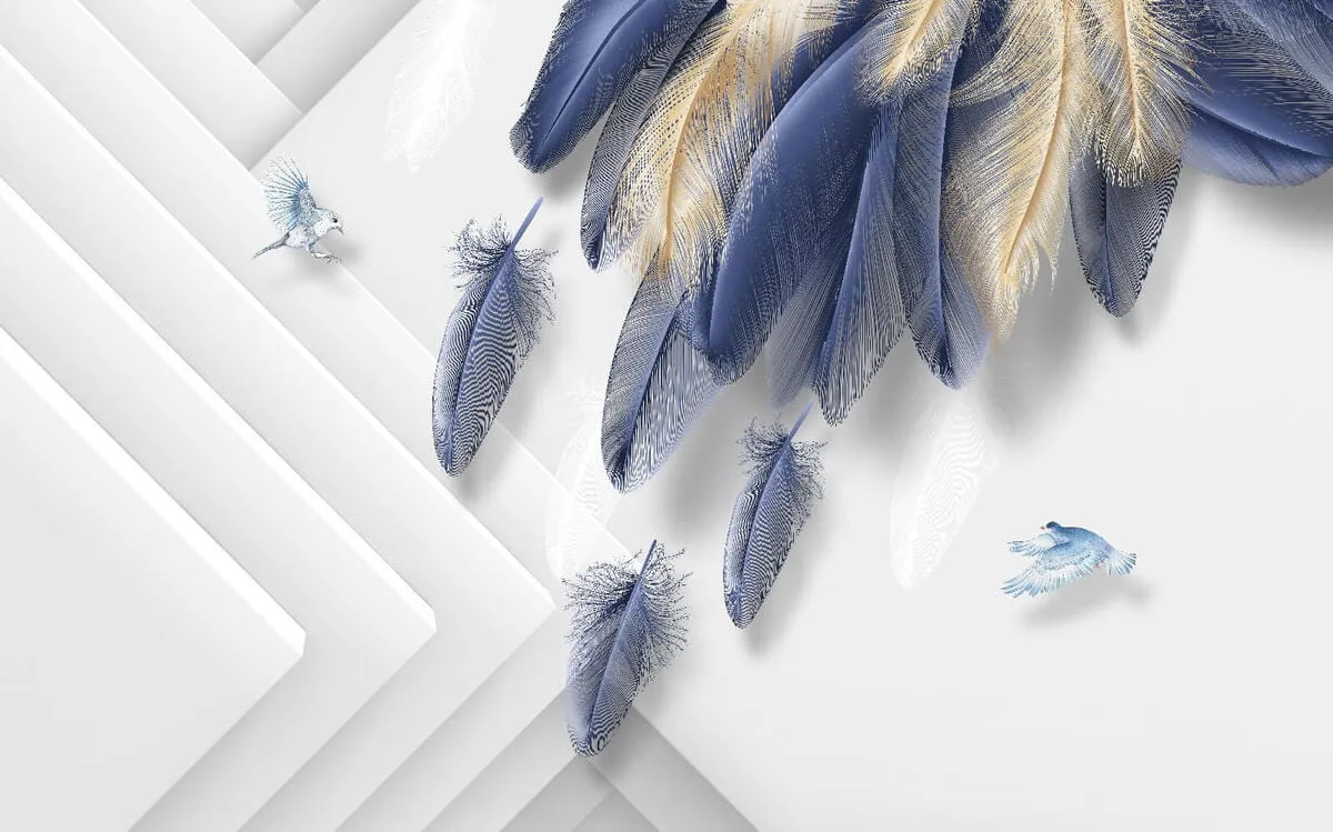Blue feather wallpaper - Feathers