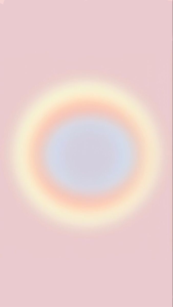 A circle of yellow, orange, pink, and blue colors on a pink background - Aura