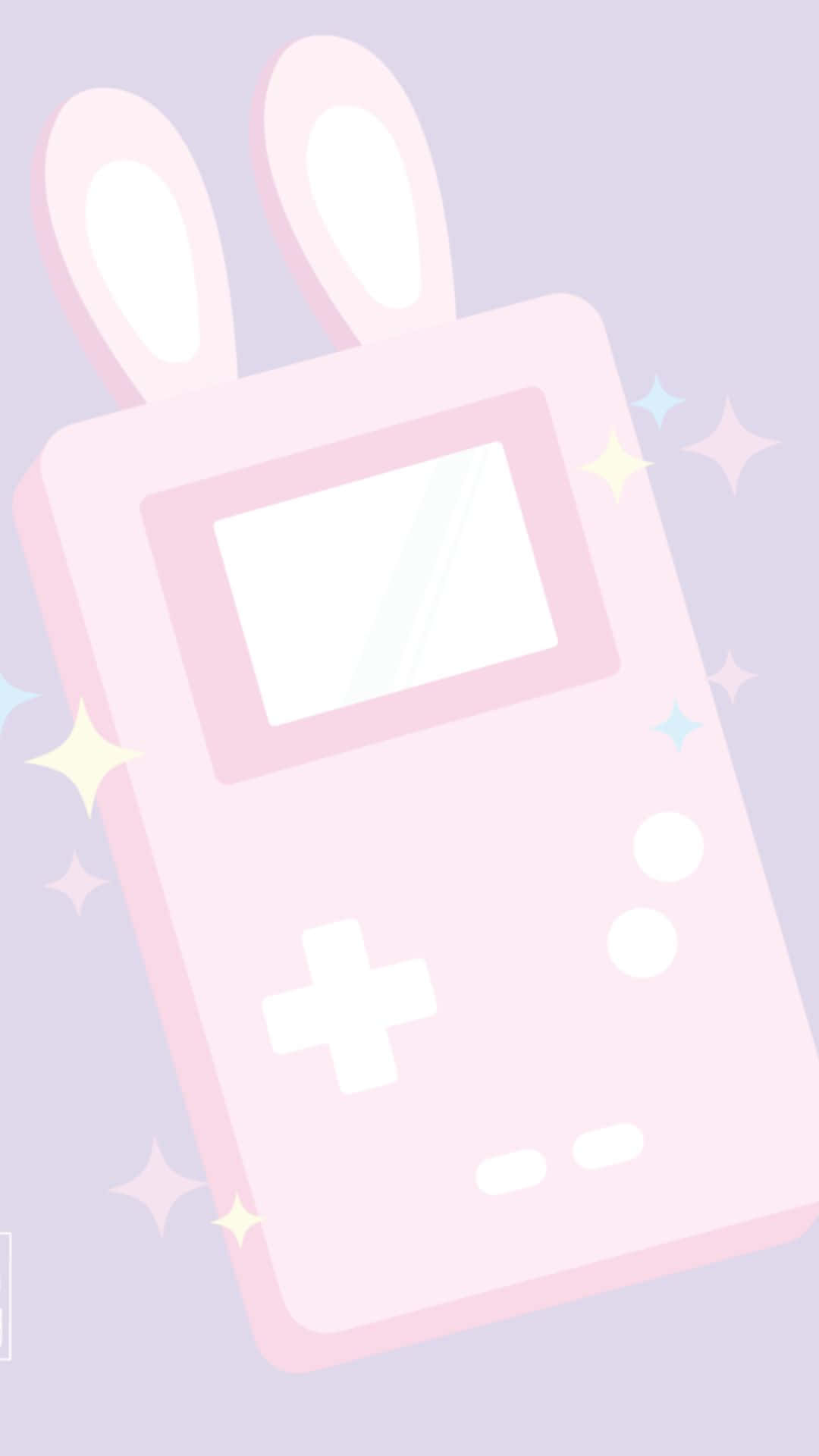 A cute and kawaii wallpaper of a Gameboy with bunny ears - Game Boy