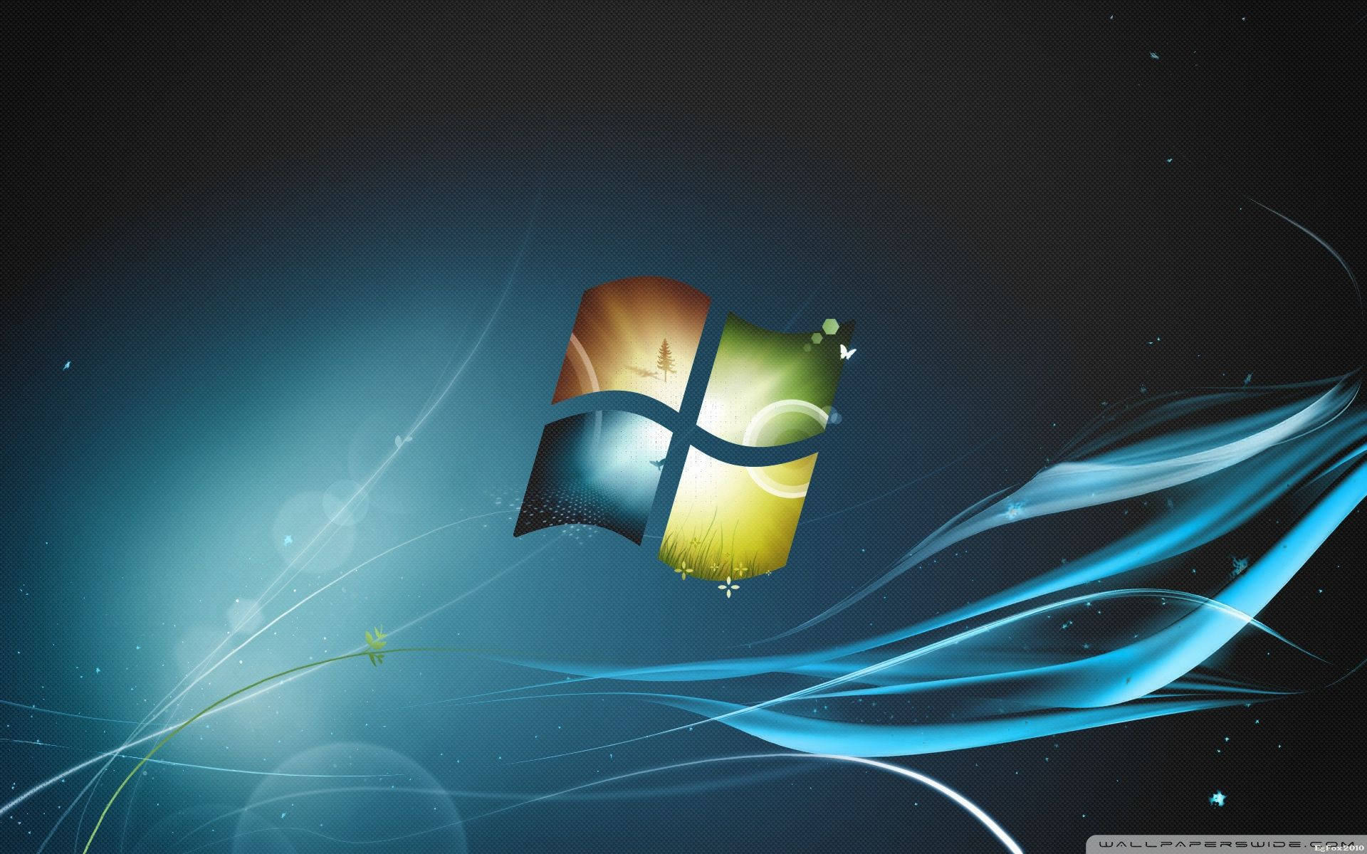 Windows 7 wallpaper with the colorful background - Windows 10
