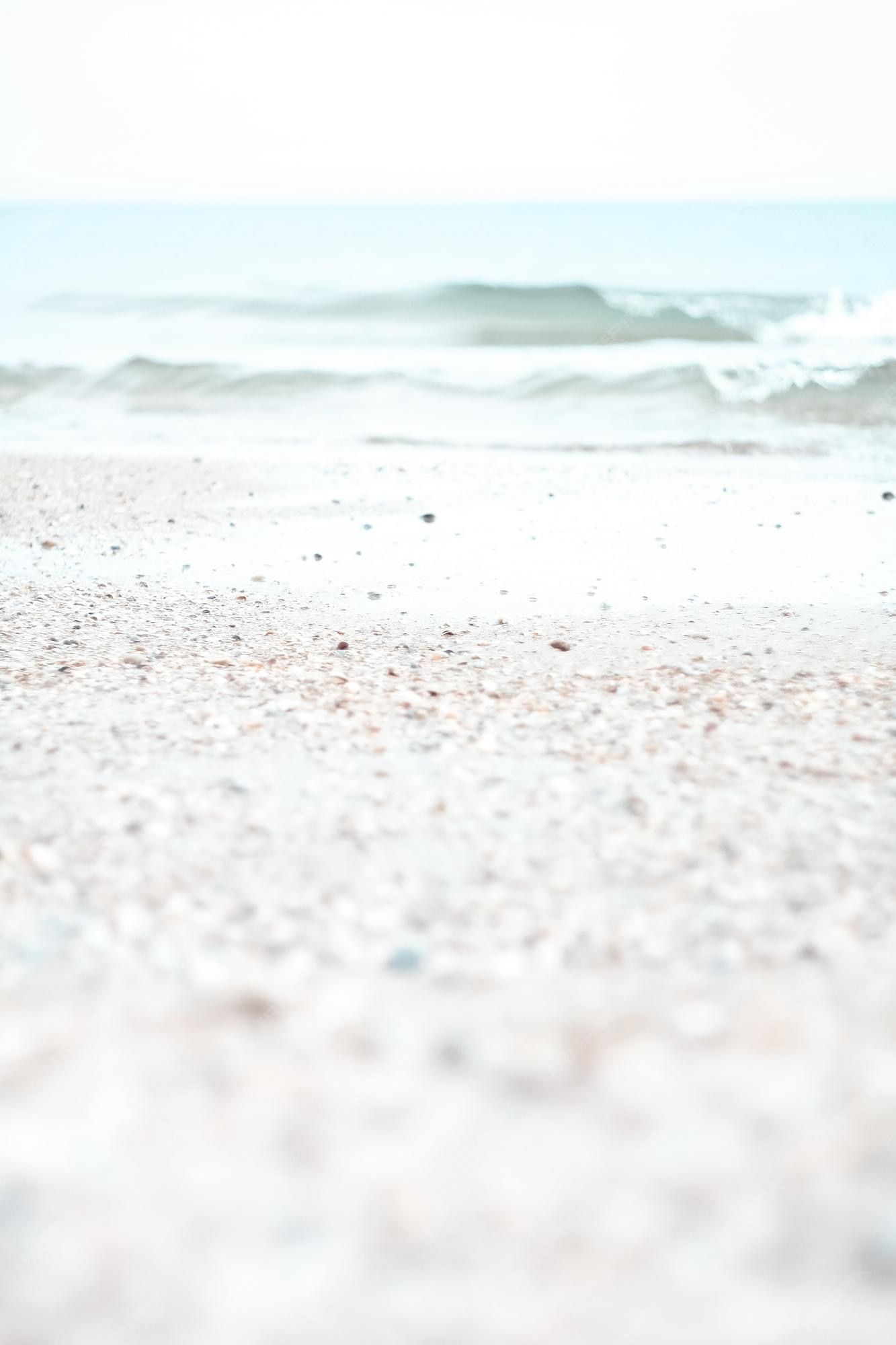 Premium Photo. Close up white sand beach and ocean waves concept photo