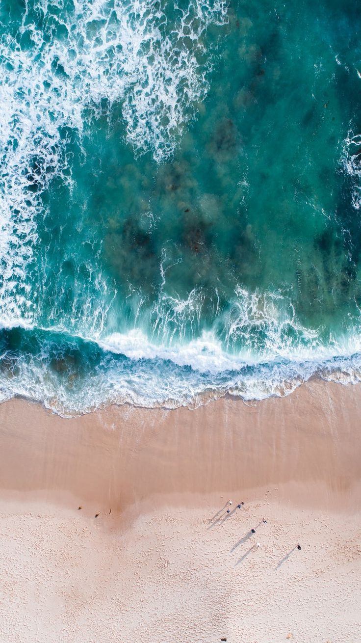 Aerial view of the beach and the ocean - Sand