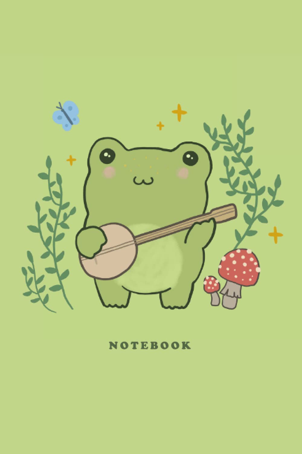A frog playing the guitar on green background - Frog