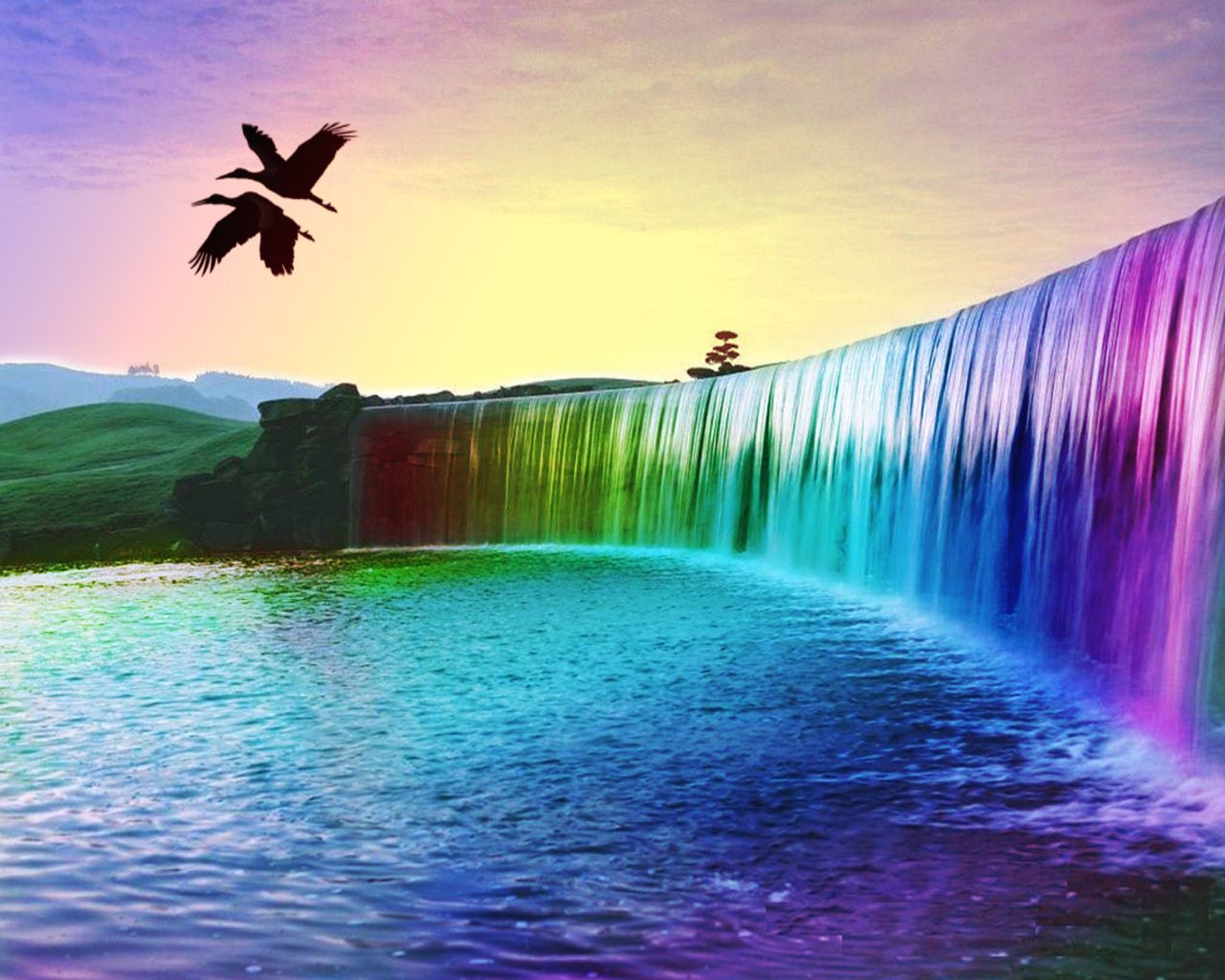 Vivir las experiencias. Waterfall picture, Rainbow waterfall, Waterfall wallpaper. - Waterfall