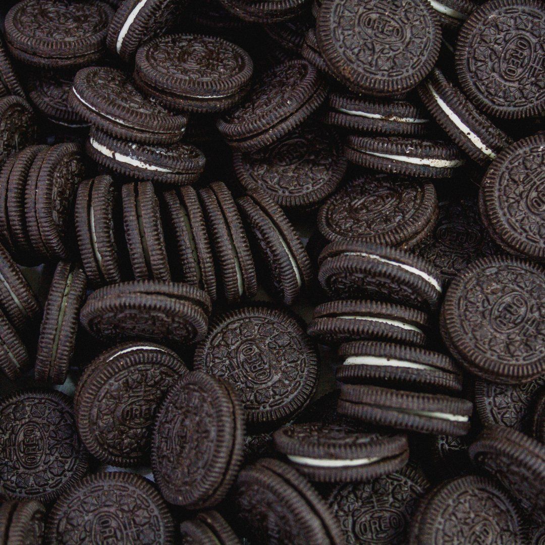 A pile of chocolate sandwich cookies - Oreo