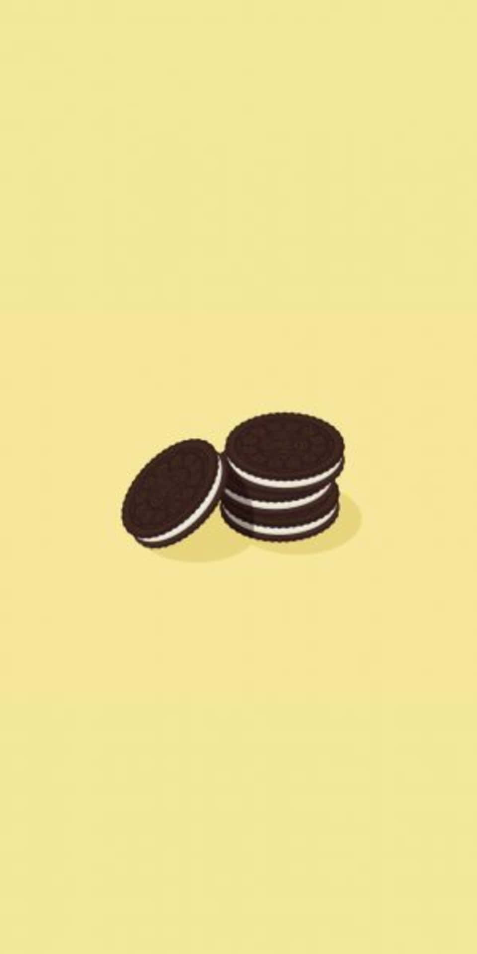 Download Pixel 3 Minimal Background Oreo Cookies On A Yellow Backdrop