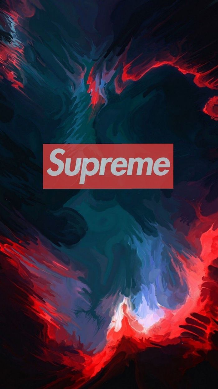 Red and blue smoke, in the background, supreme wallpaper, phone background - Supreme