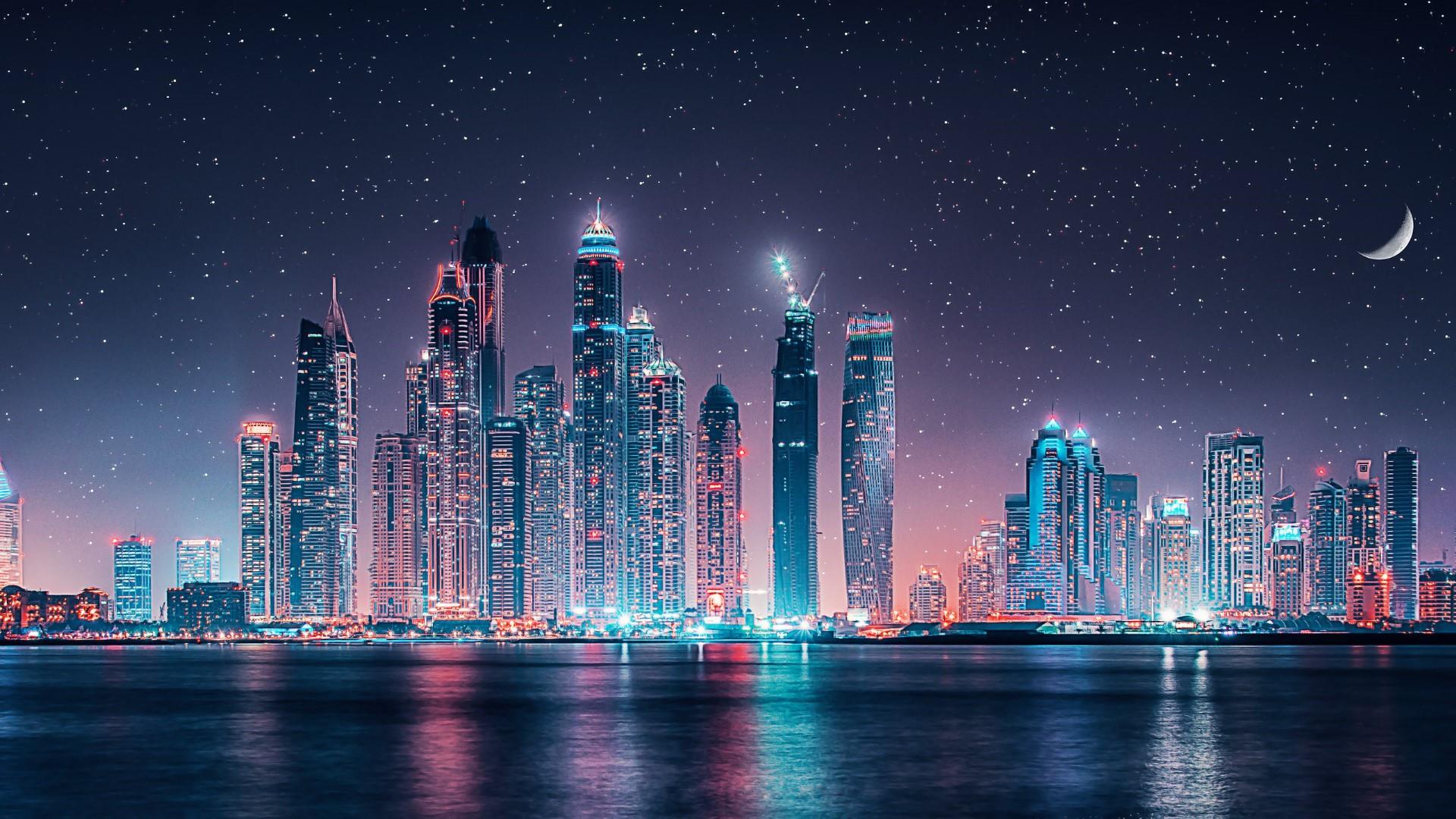 Night view of the city of Dubai - Dubai