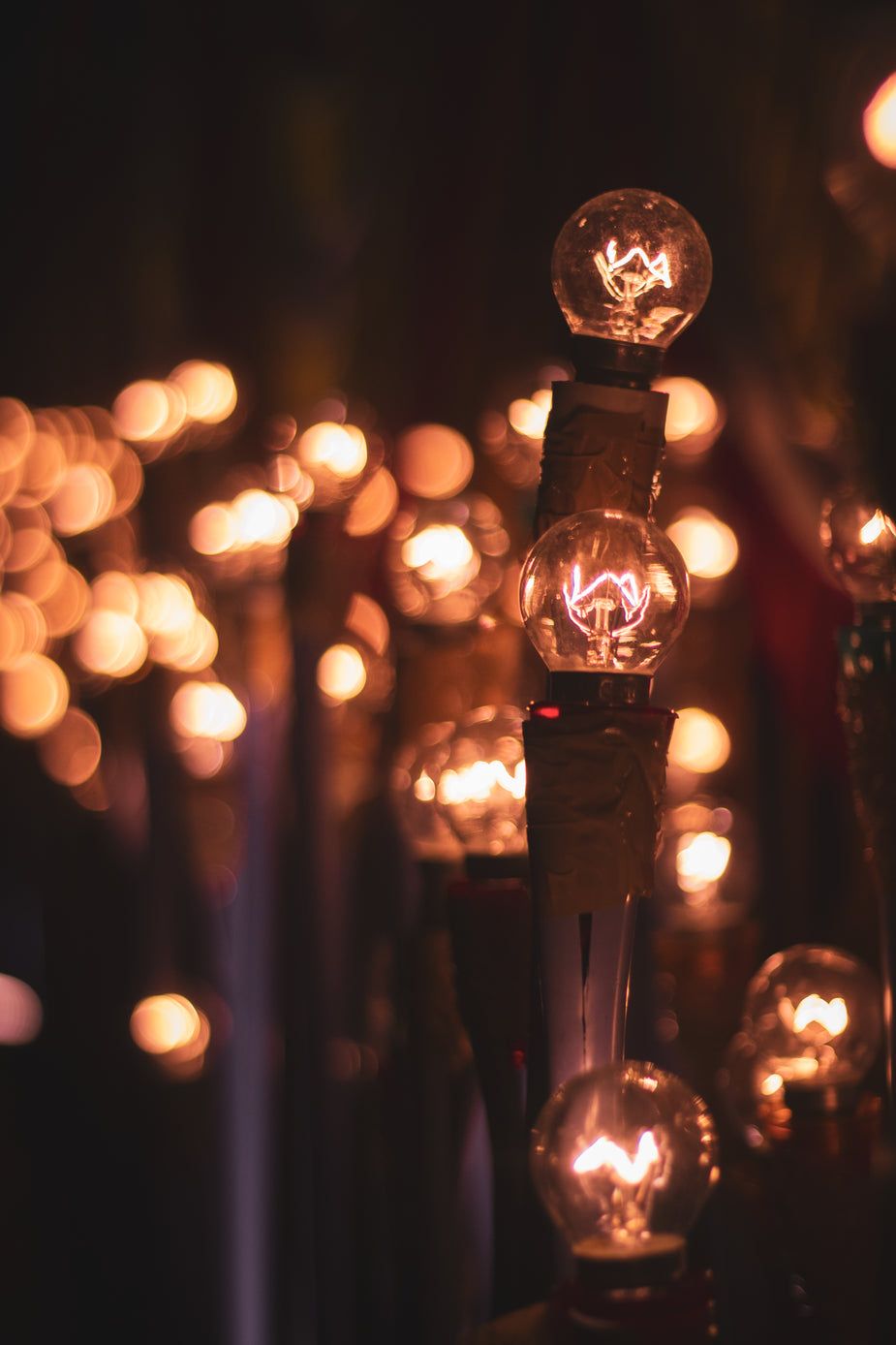 Browse Free HD Image of Edison Bulbs And Blurred Lights