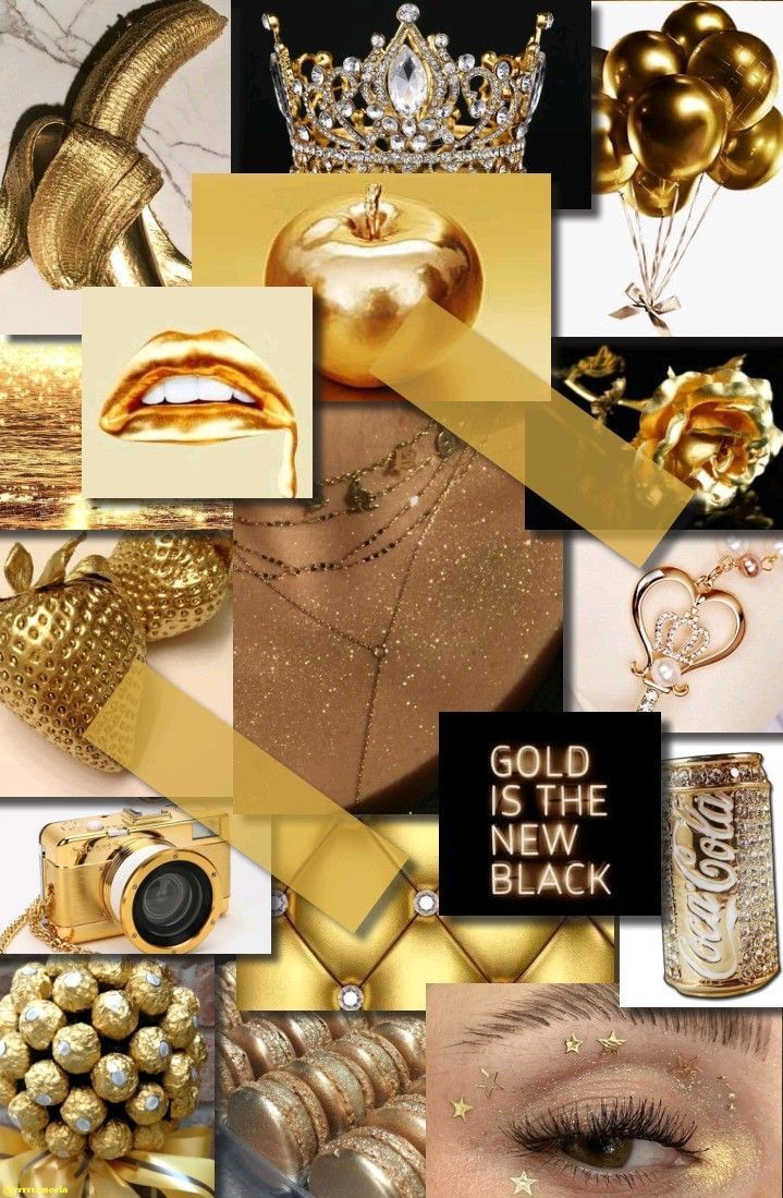 A collage of gold and diamonds - Gold