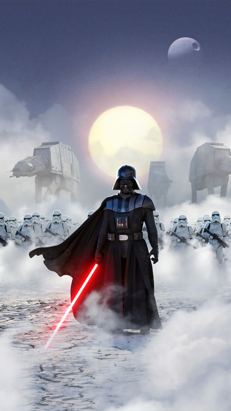Darth Vader and Stormtroopers in the snow. - Darth Vader