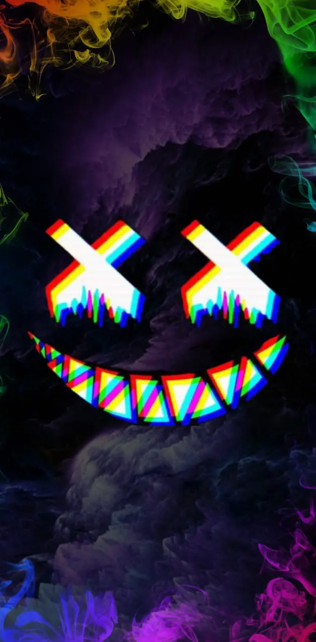 This image is a colorful Marshmello wallpaper with a dark background. - Marshmello