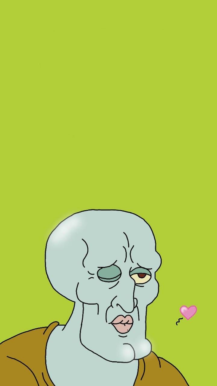 Squidward from spongebob with a heart - Squidward