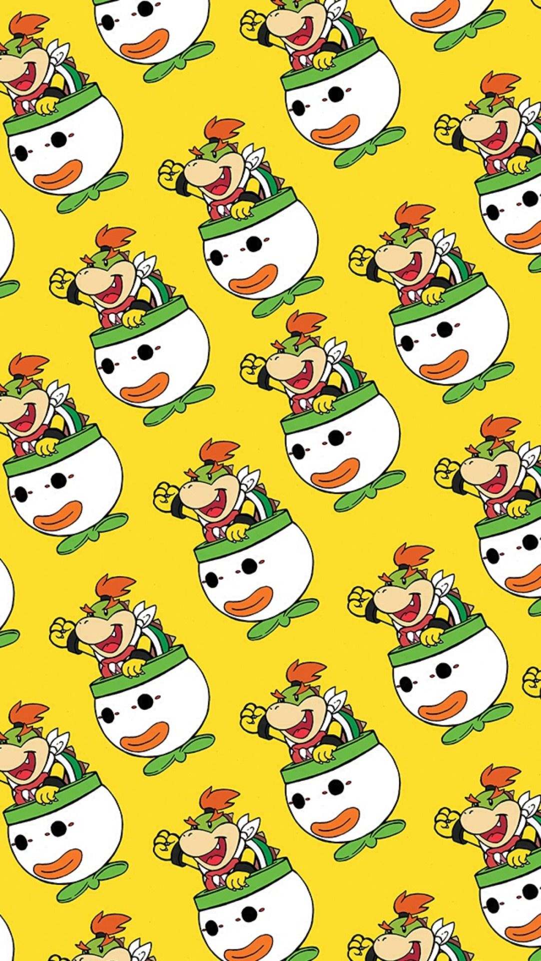 IPhone wallpaper of a pattern of Bowser Jr. from Super Mario - Bowser