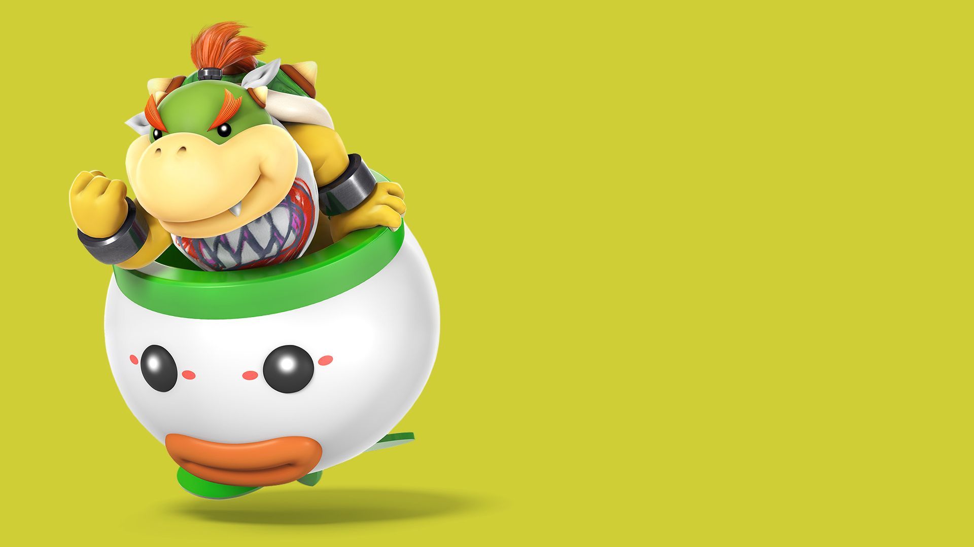 Mario Kart 8 wallpaper featuring Bowser in a green shell. - Bowser