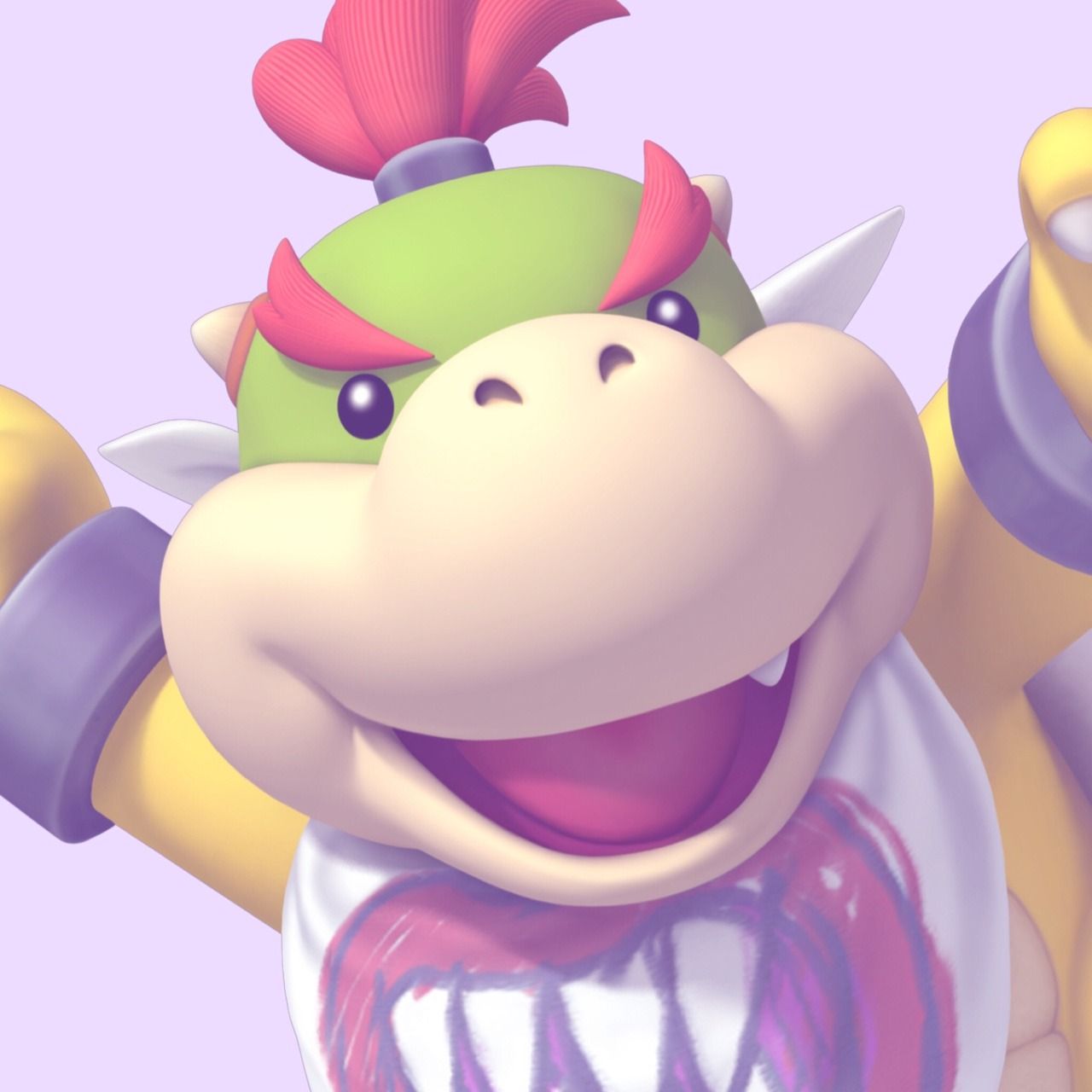 A smiling Bowser holding a tennis racket in each hand. - Bowser