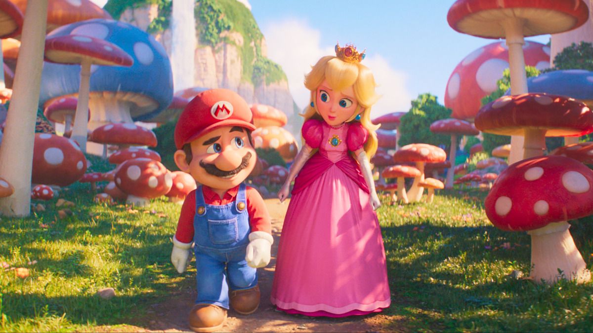 Mario and Peach in a scene from the new animated film 'Super Mario Bros.' - Princess Peach, Super Mario