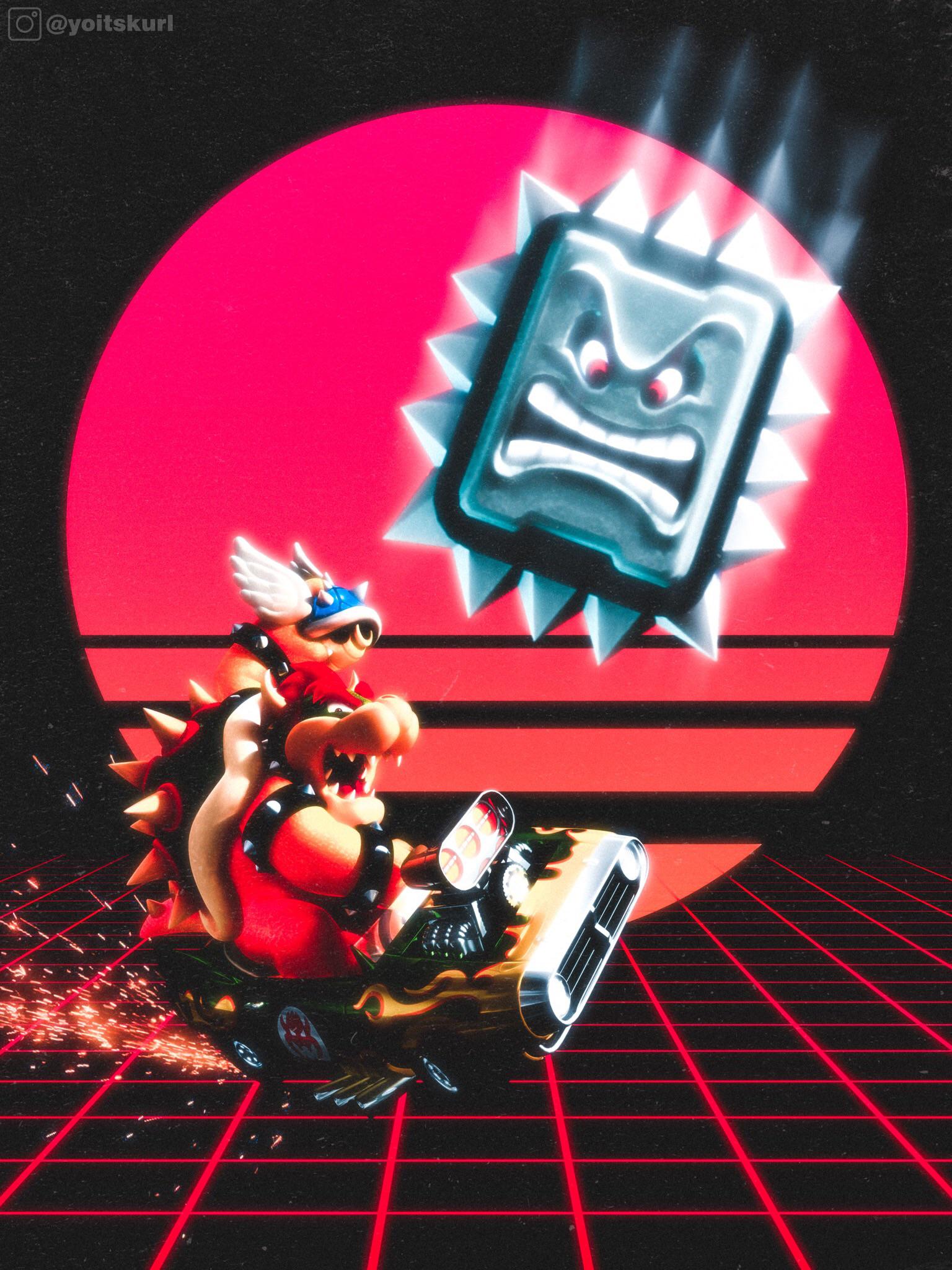 My outrun style Bowser from Mario Kart