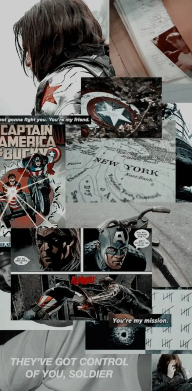 A collage of images from the Winter Soldier movie with the words 