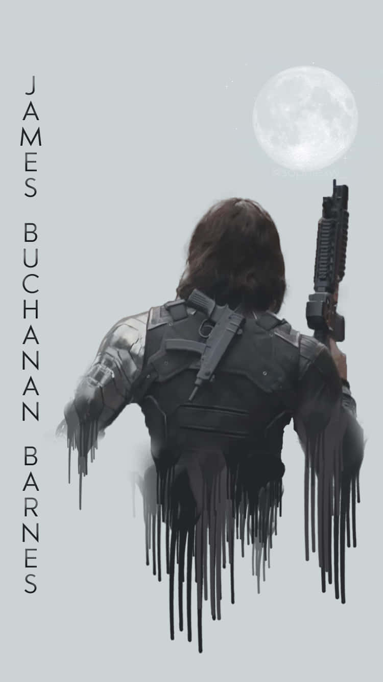 IPhone wallpaper of James Buchanan Barnes, also known as Bucky, from the Marvel Cinematic Universe. - Bucky Barnes