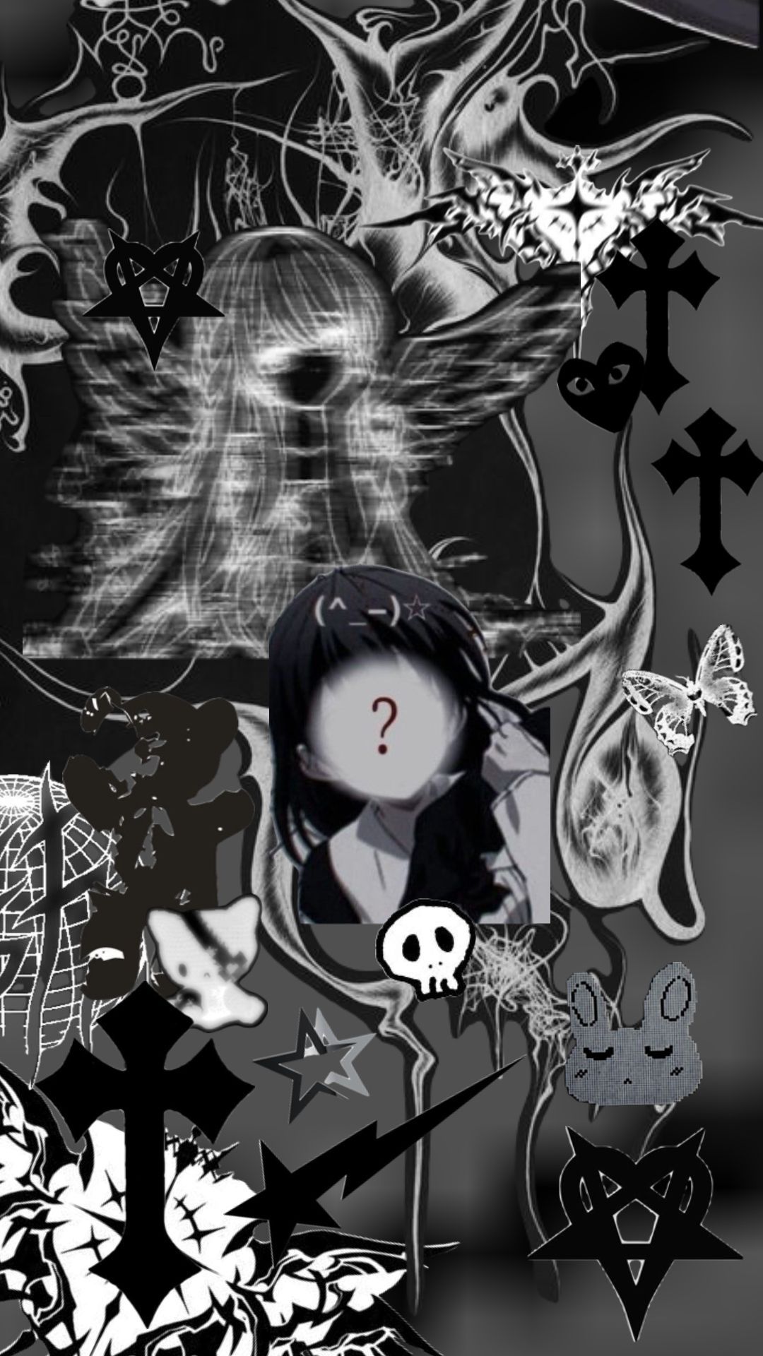 #emo #gothaesthetic #cybercore # animecore #blackandwhite #grey #a. Emo background, Emo aesthetic wallpaper, Goth wallpaper