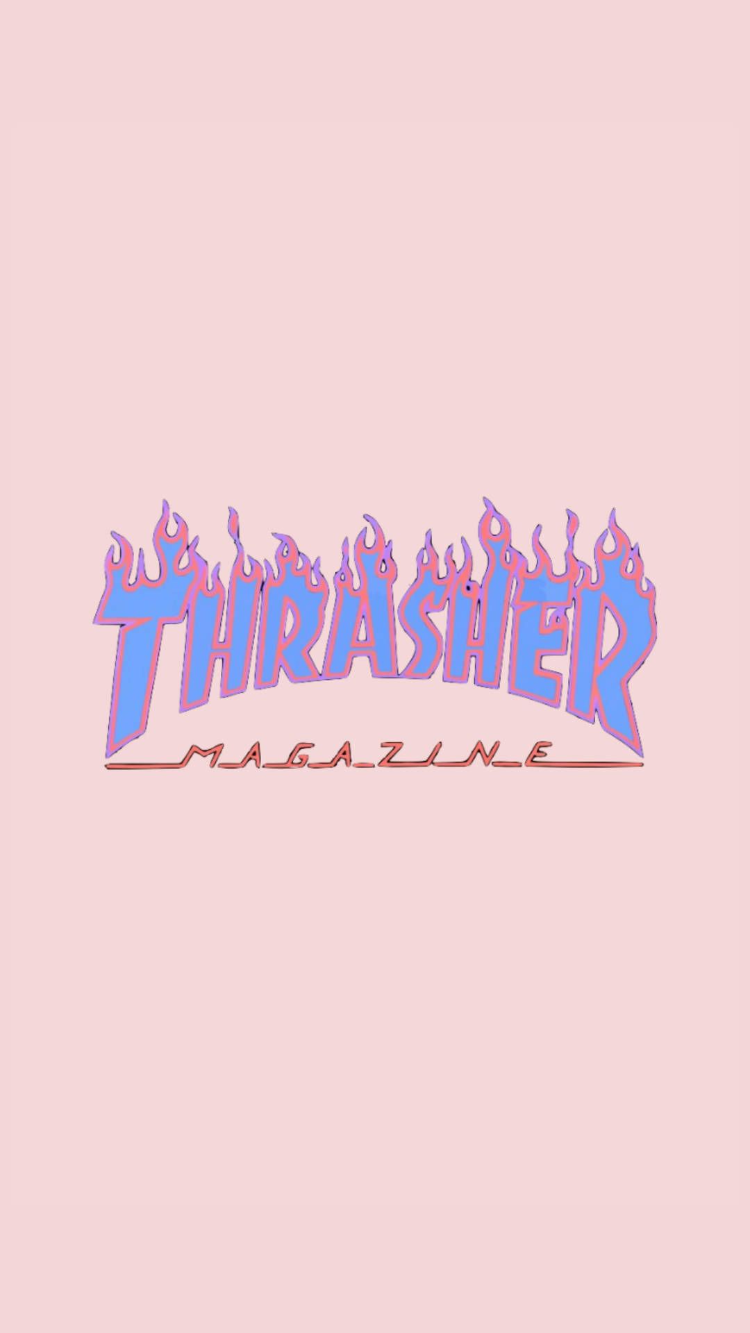 Download Thrasher Magazine Pink Skateboard Logo Wallpaper