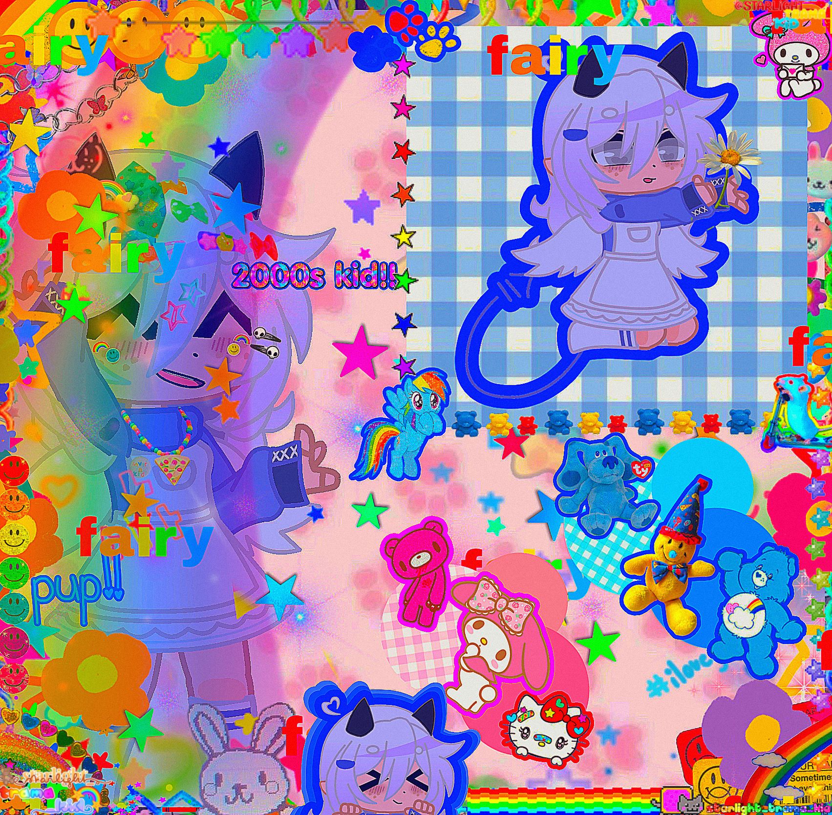 A colorful image of cartoon characters including a rainbow, a cat, a dog, and a rainbow pony. - Webcore