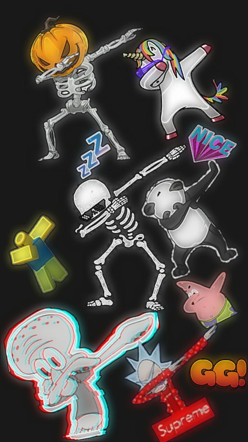 Dab memes, skeleton, calacachida, para, HD phone wallpaper