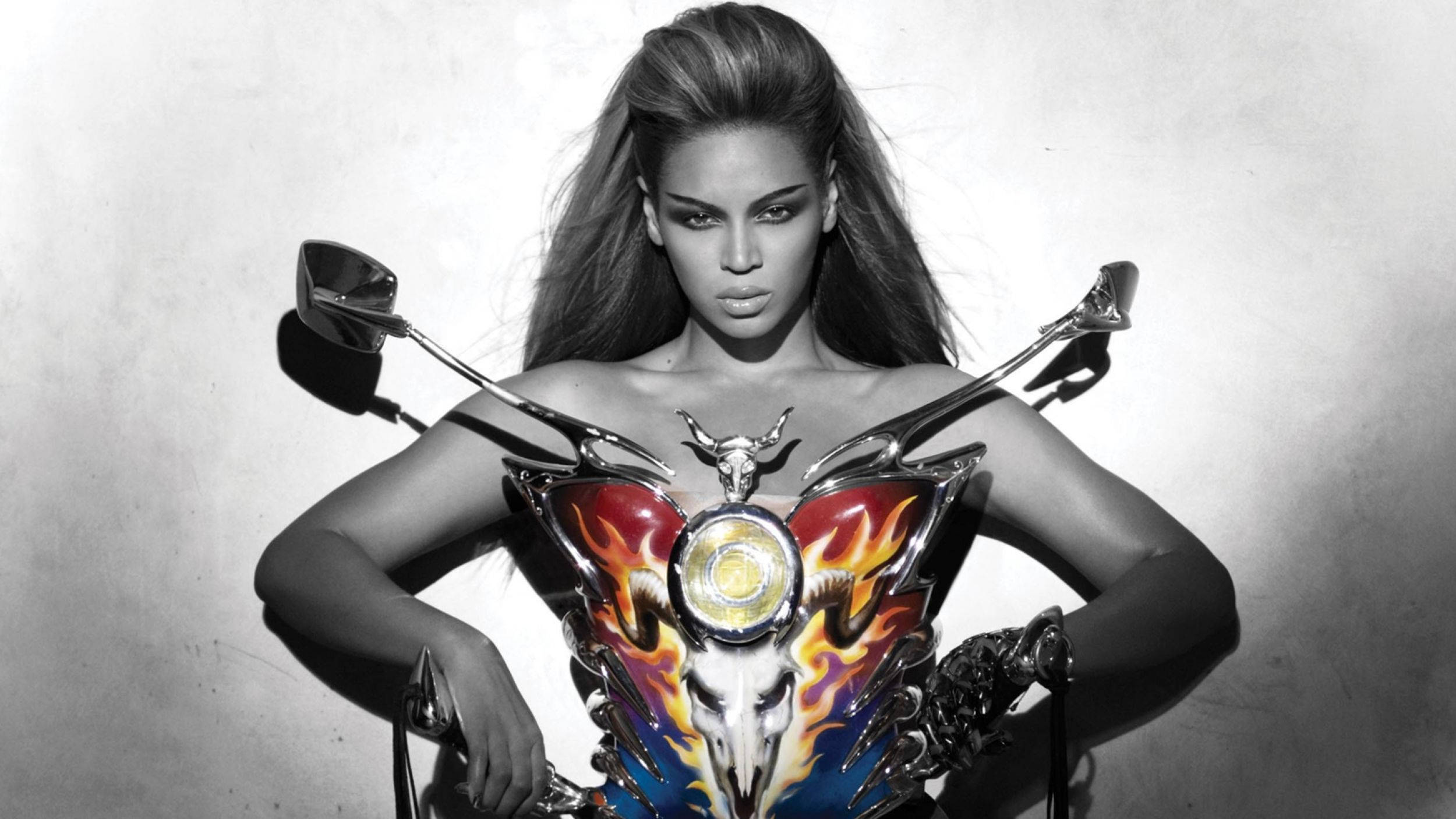 Download Beyonce In Punk Motorcycle Outfit Wallpaper
