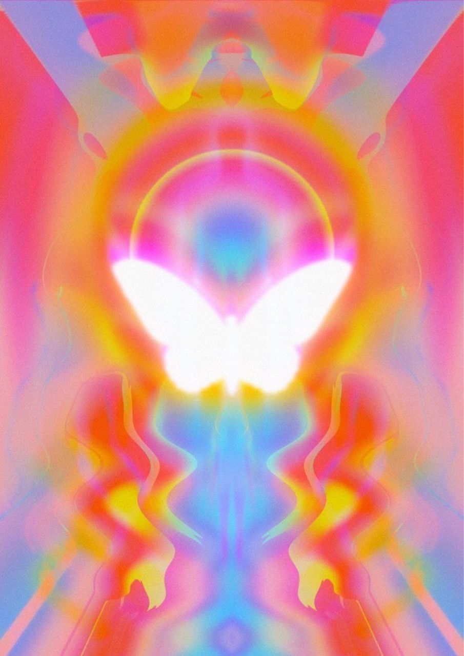 A butterfly on a pink and blue background - Aura