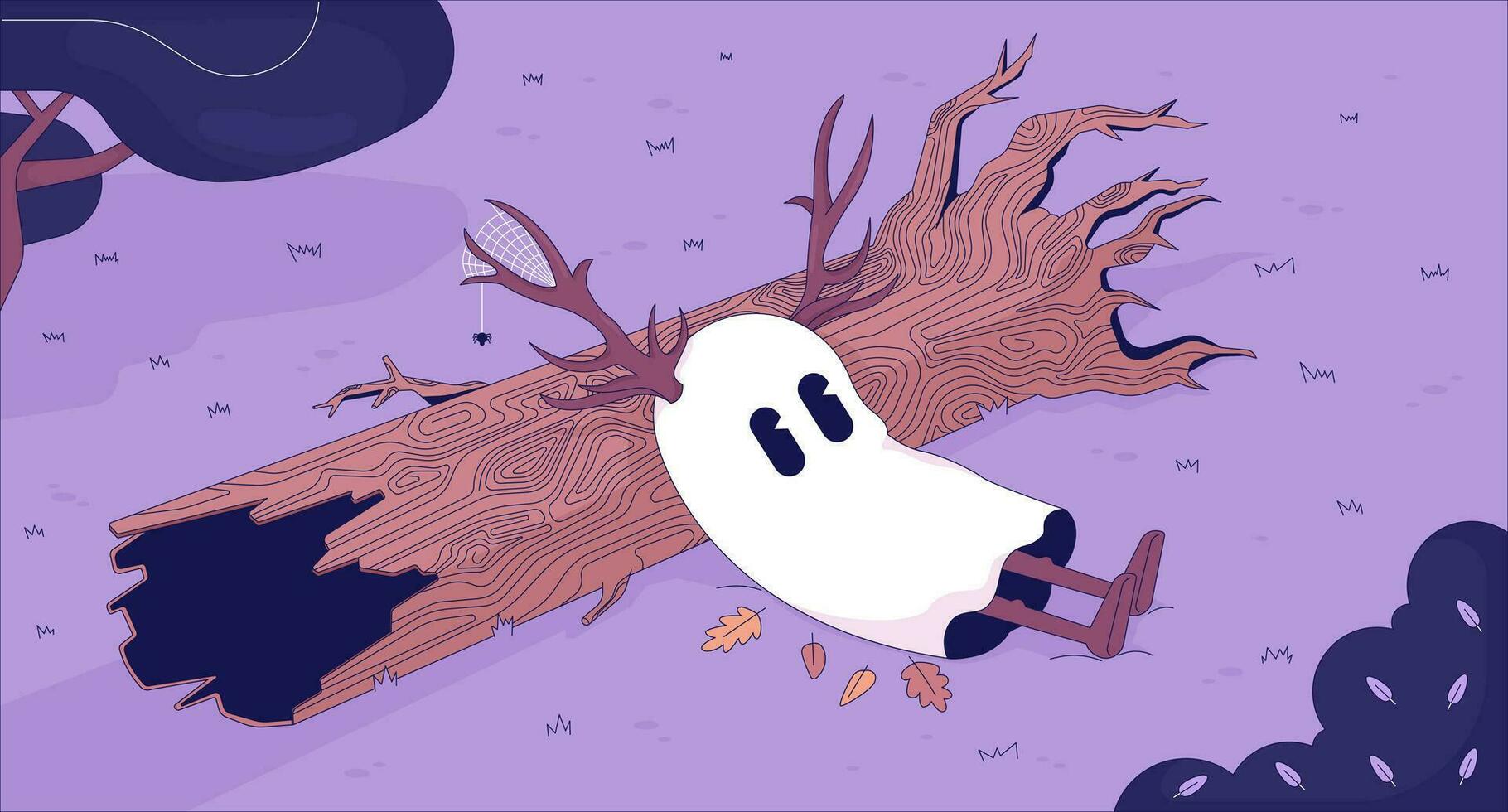 A ghostly figure lying on a tree branch. - Adventure Time