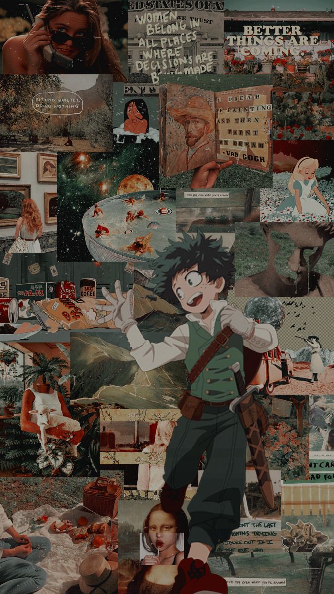 Aesthetic wallpaper probably with anime, anime, and academia, possibly with a character - Deku