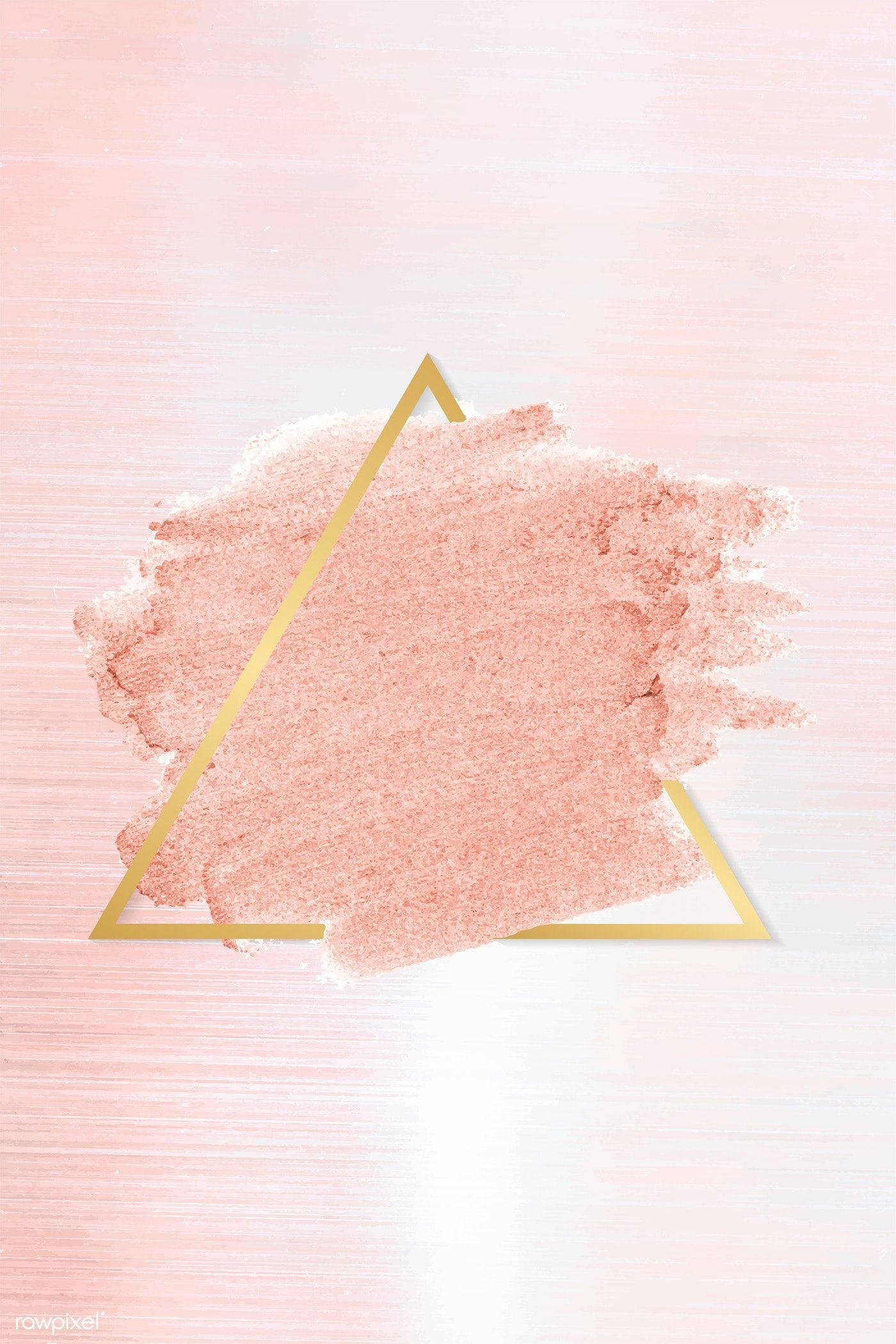 A pink and gold triangle with paint - Gold, rose gold