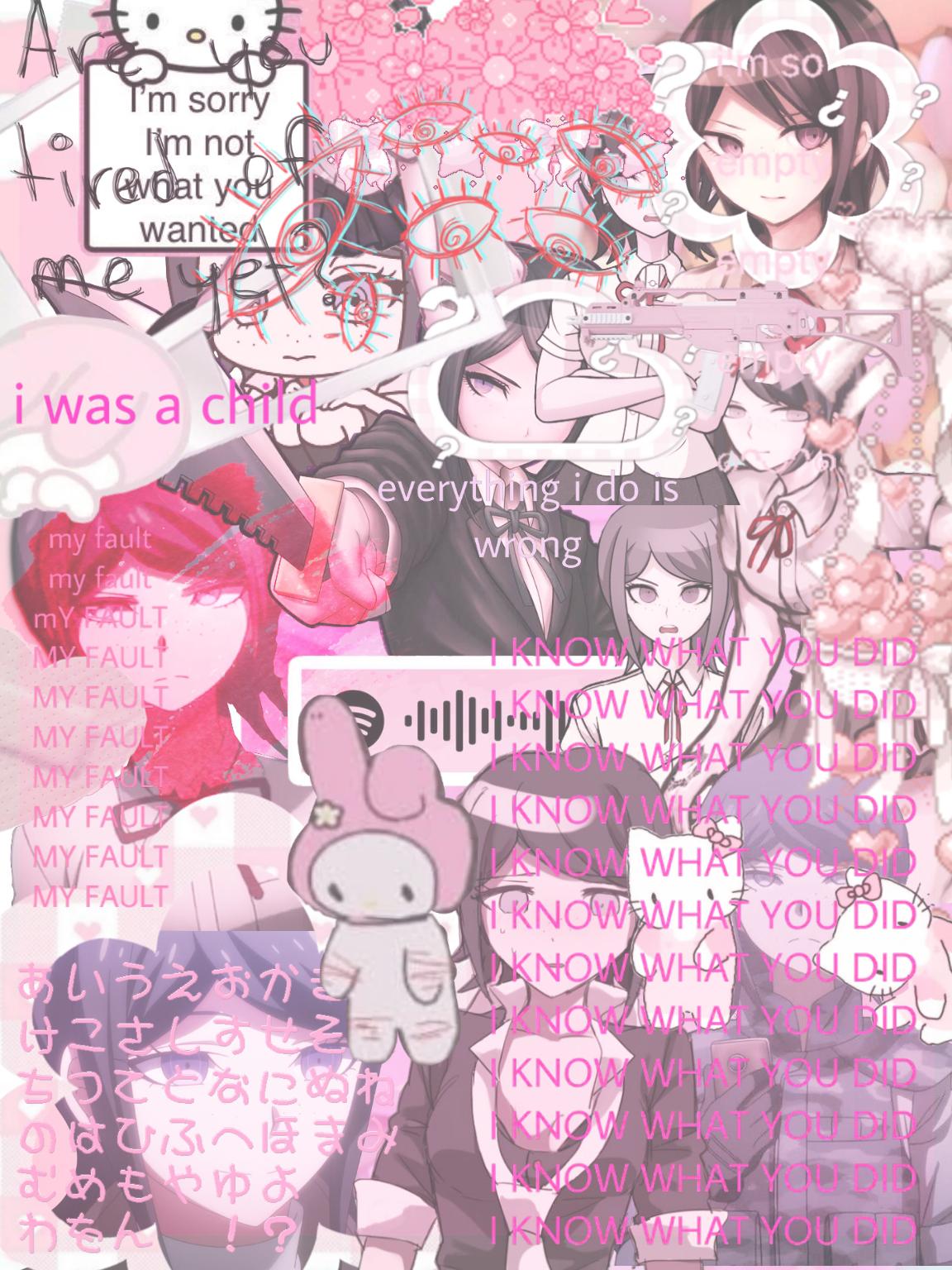 A collage of anime characters and text - Traumacore
