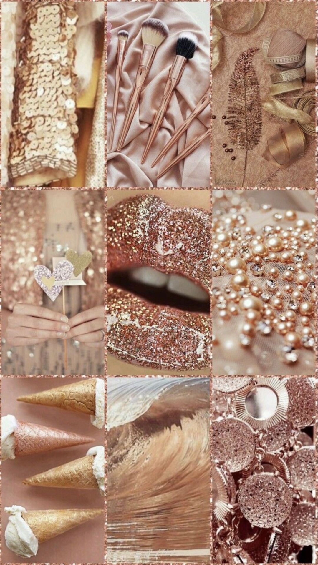 A collage of pictures that are all pink - Gold