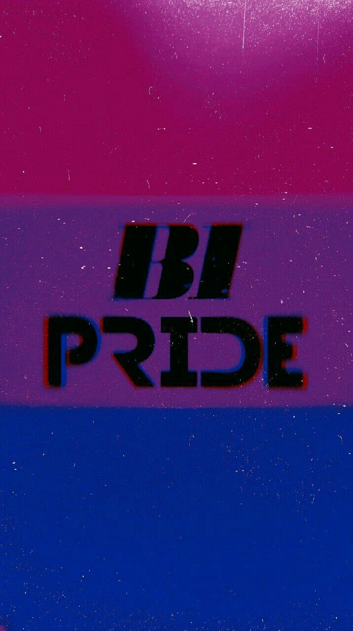 Bisexual pride flag with the words 