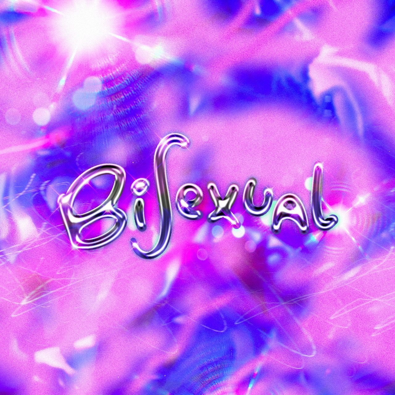 A purple and blue image with the word bisexual in the middle - Bisexual