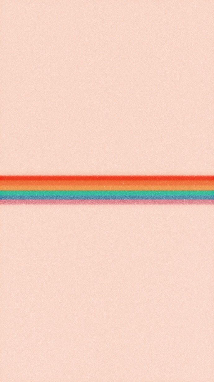 A pink background with rainbow stripes - Pastel rainbow, VSCO, coral, rainbows