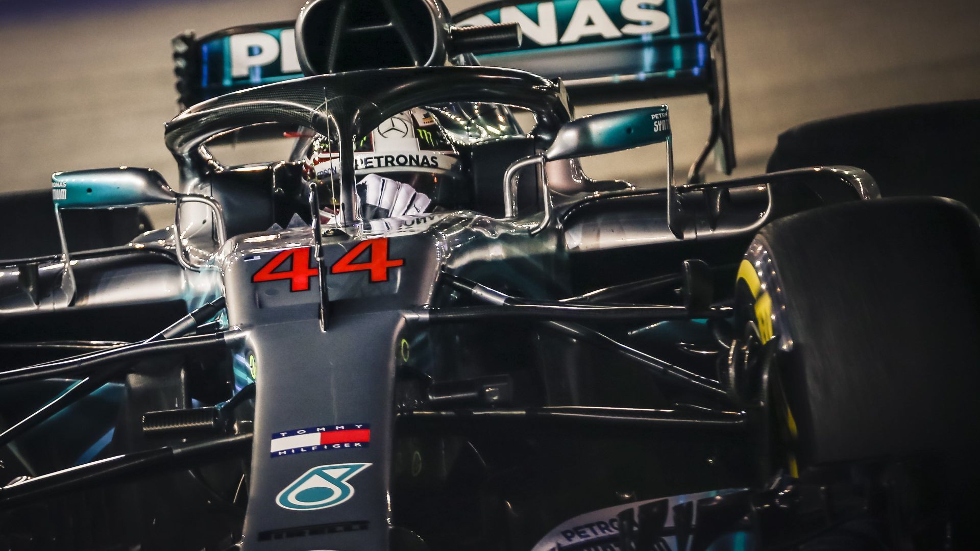 Mercedes driver Lewis Hamilton of Britain steers his car during the second practice session of the Formula One Bahrain Grand Prix at the Sakhir circuit in the desert south of the Bahraini capital Manama on March 30, 2018. - Lewis Hamilton