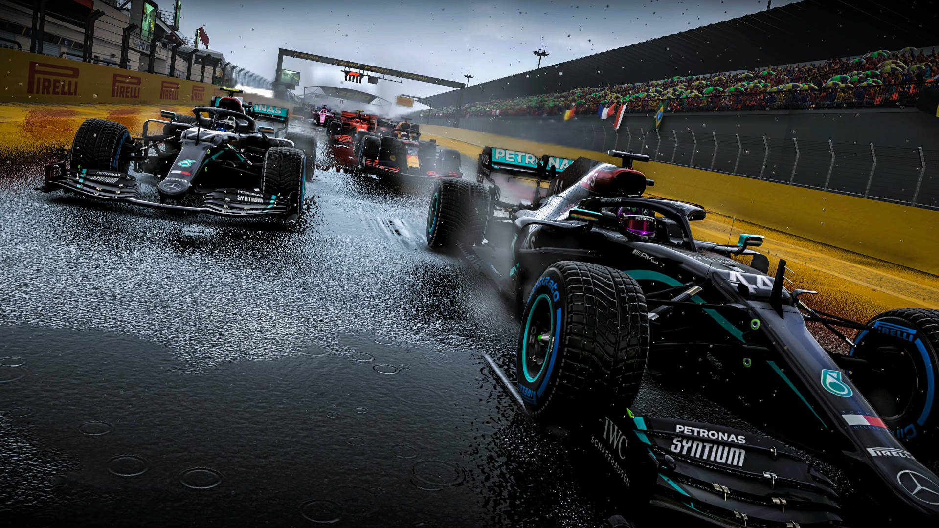 Download Lewis Hamilton Raining Race Wallpaper