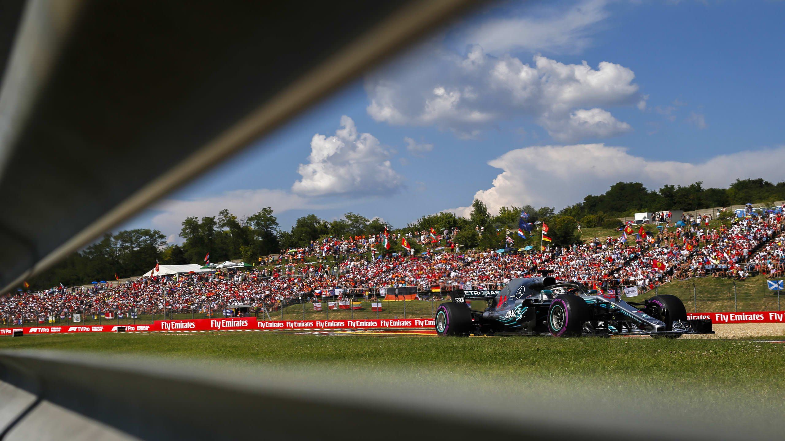 Mercedes' Lewis Hamilton races in front of a packed grandstand at the Red Bull Ring in Austria. - Lewis Hamilton