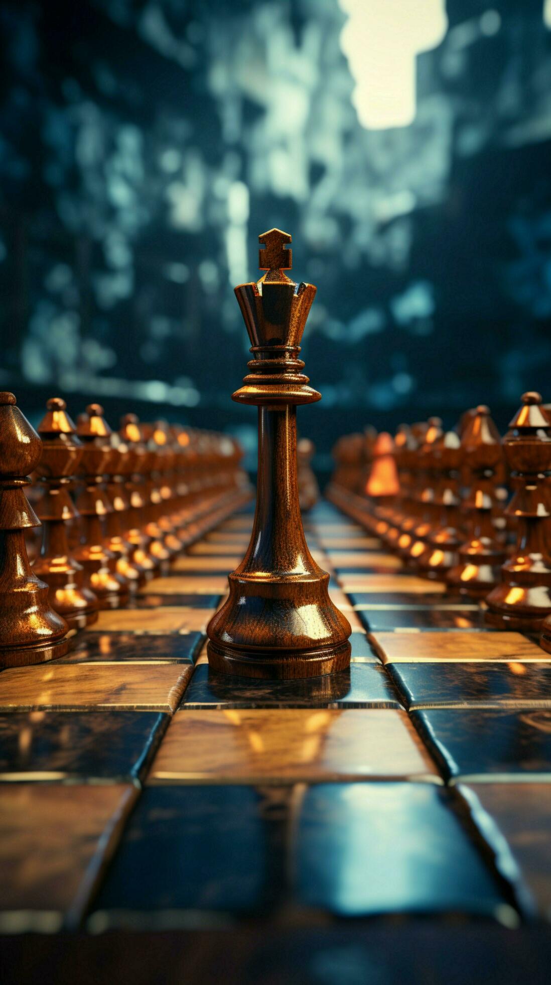 Strategic competition and creative ideas materialize in vintage hued chessboard aesthetics Vertical Mobile Wallpaper